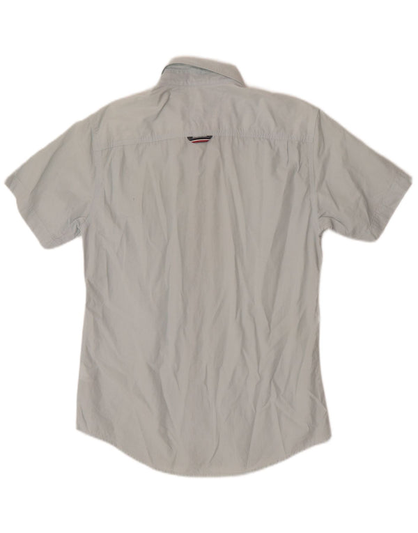 Tommy Hilfiger Мужская рубашка с коротким рукавом, маленький синий хлопок