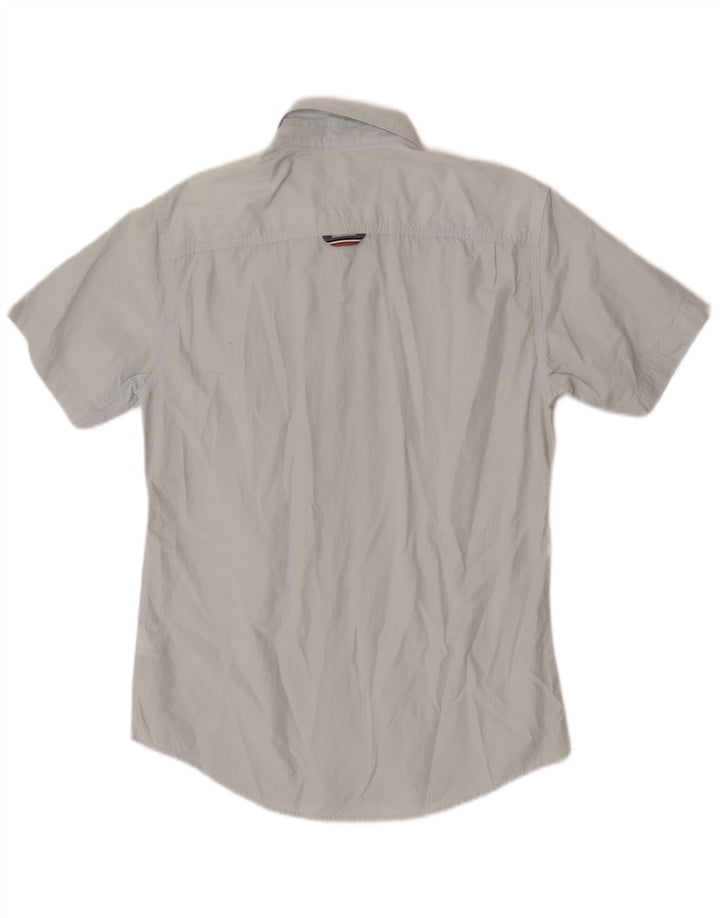 Tommy Hilfiger Мужская рубашка с коротким рукавом, маленький синий хлопок