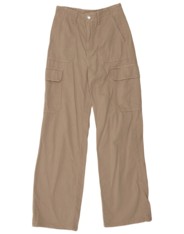 Zara Женские широкие брюки карго с завышенной талией EU 32 2XS W22 L29 Бежевые