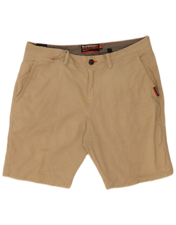 Мужские шорты-чиносы Superdry Slim Fit W34, большие, бежевые, хлопок