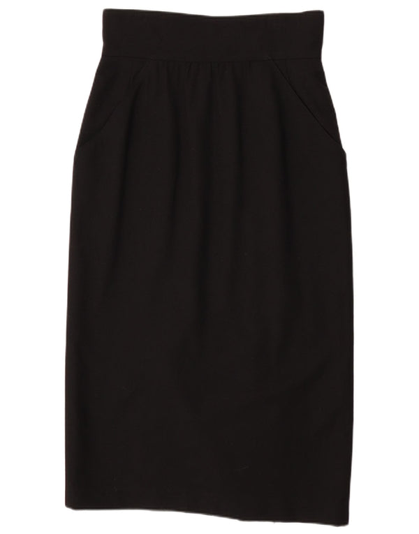 Женская юбка-миди Fendi с высокой талией IT 44 Medium W28 Черная шерсть