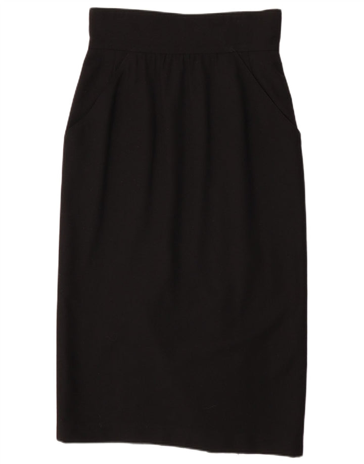 Женская юбка-миди Fendi с высокой талией IT 44 Medium W28 Черная шерсть