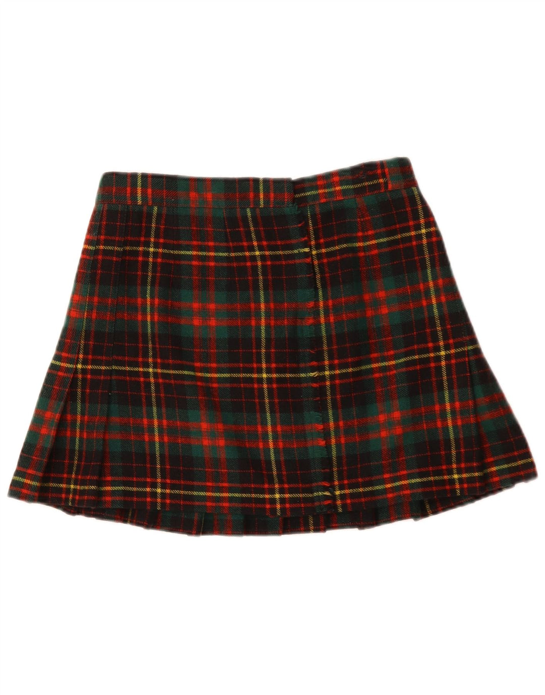 Винтажная женская плиссированная юбка с запахом IT 42 Medium W28 Разноцветная клетка