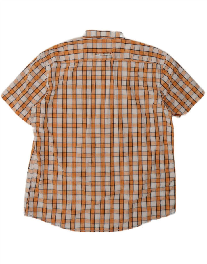 CAMEL ACTIVE Mens Regular Fit Short Sleeve Shirt XL Orange Check Cotton