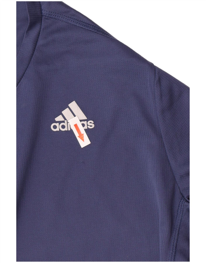 Adidas Mens Aeroready Футболка Топ Маленький Темно-Синий Полиэстер