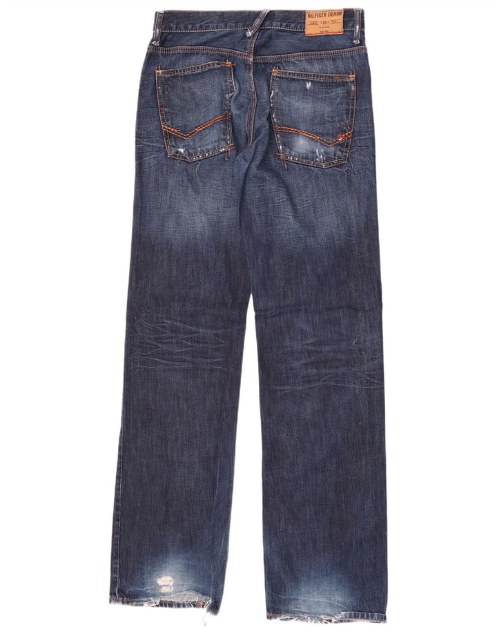 Мужские потертые прямые джинсы Tommy Hilfiger W31 L36 синие