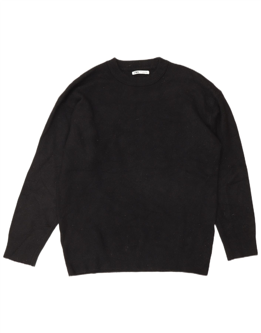 Женский джемпер с круглым вырезом Zara UK 14, средний черный вискоза