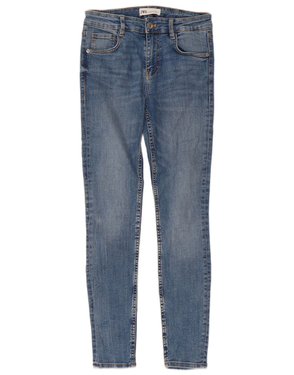 Женские джинсы скинни с высокой талией Zara EU 36 XS W26 L29, синий хлопок