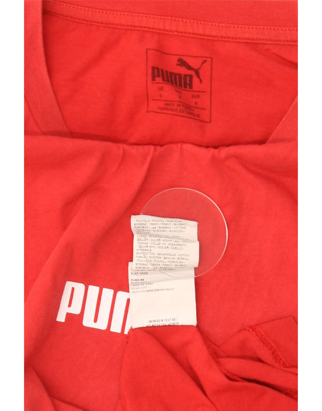 Мужская футболка с рисунком Puma, маленький красный хлопок