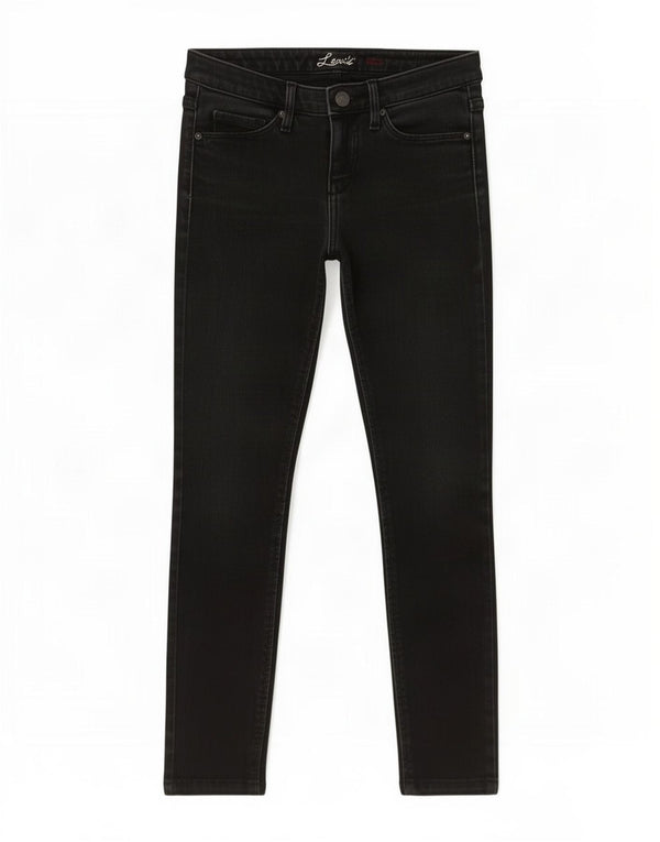 Женские укороченные джинсы скинни Levi's W24 L24, черный хлопок
