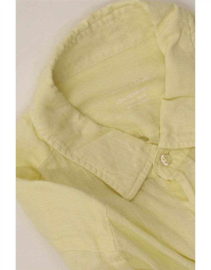 Мужская рубашка Massimo Dutti, большая желтая льняная