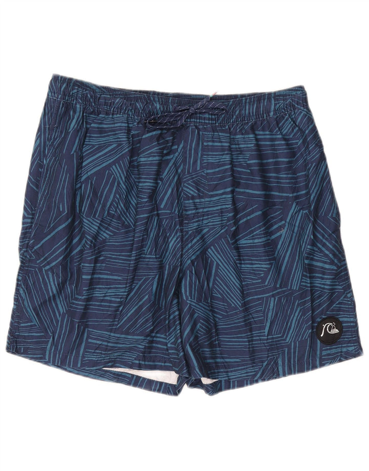 Мужские шорты для плавания Quiksilver XL, темно-синие, полиэстер с геометрическим рисунком
