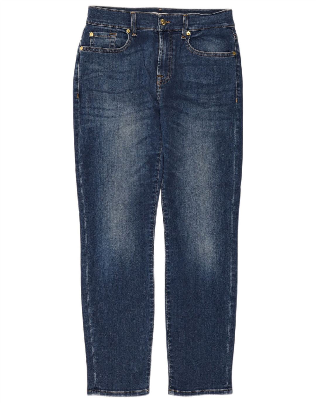 Женские узкие джинсы 7 FOR ALL MANKIND W26 L28, синий хлопок