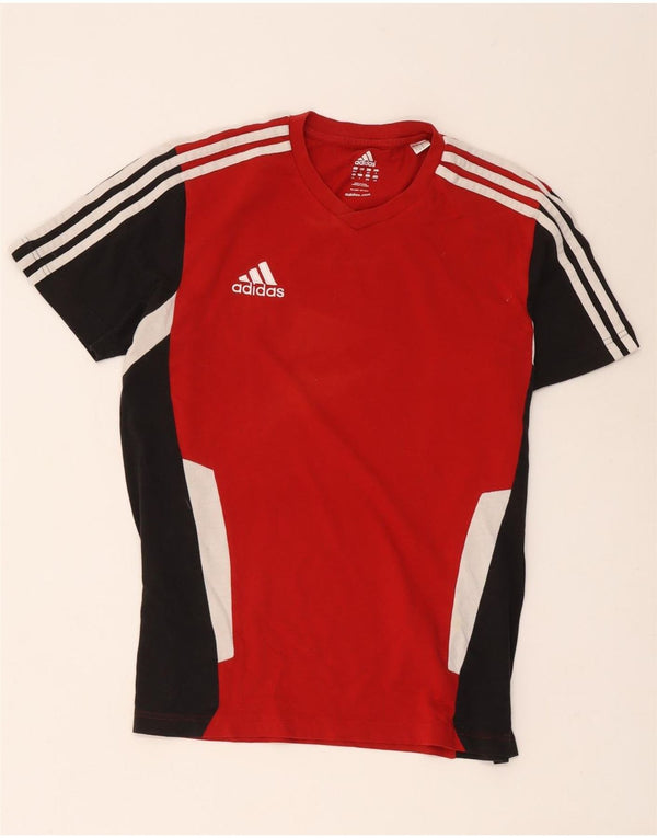 Adidas Мужская футболка с рисунком Top UK 44/46 Большой красный хлопок с цветными блоками