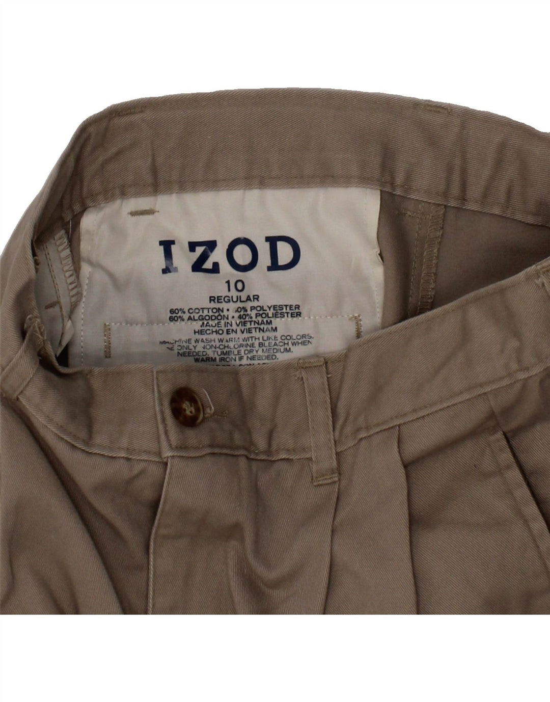 IZOD Boys Chino Shorts 9-10 Years W24 Brown Cotton Vintage Izod and Second-Hand Izod from Messina Hembry 