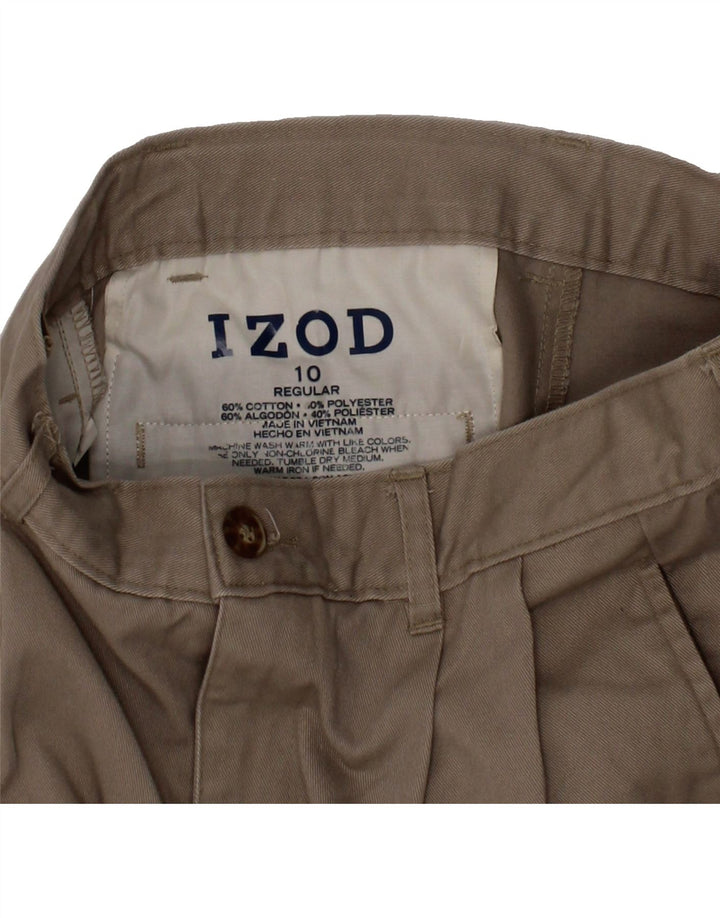 IZOD Boys Chino Shorts 9-10 Years W24 Brown Cotton Vintage Izod and Second-Hand Izod from Messina Hembry 