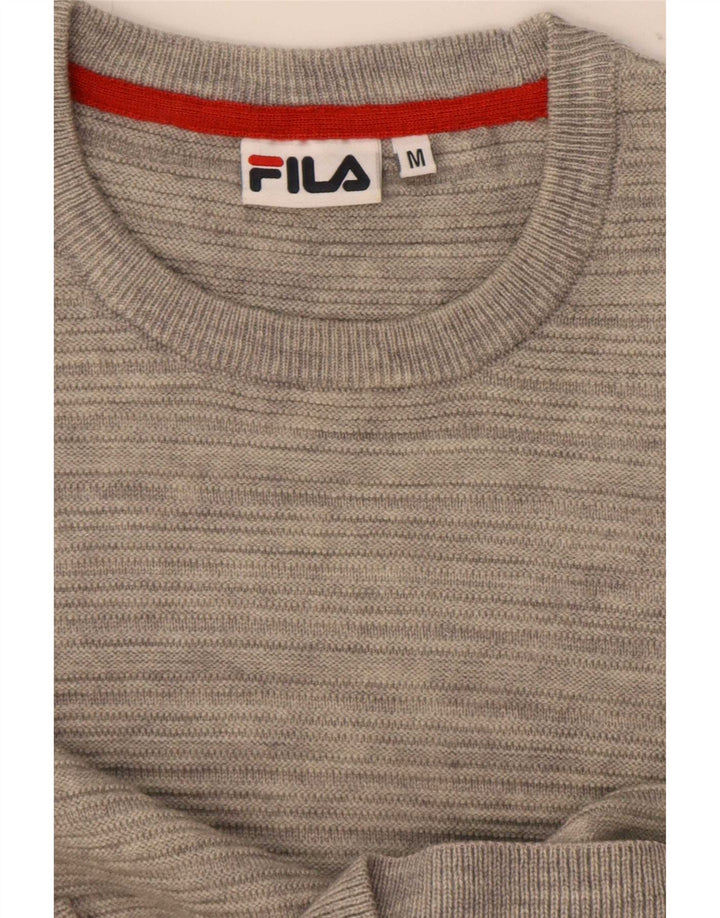 Мужской свитер Fila с круглым вырезом, средний серый в крапинку