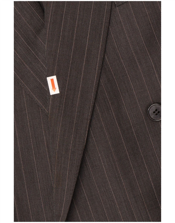 Мужской двубортный пиджак JAEGER IT 54 2XL, серый, шерстяной в тонкую полоску