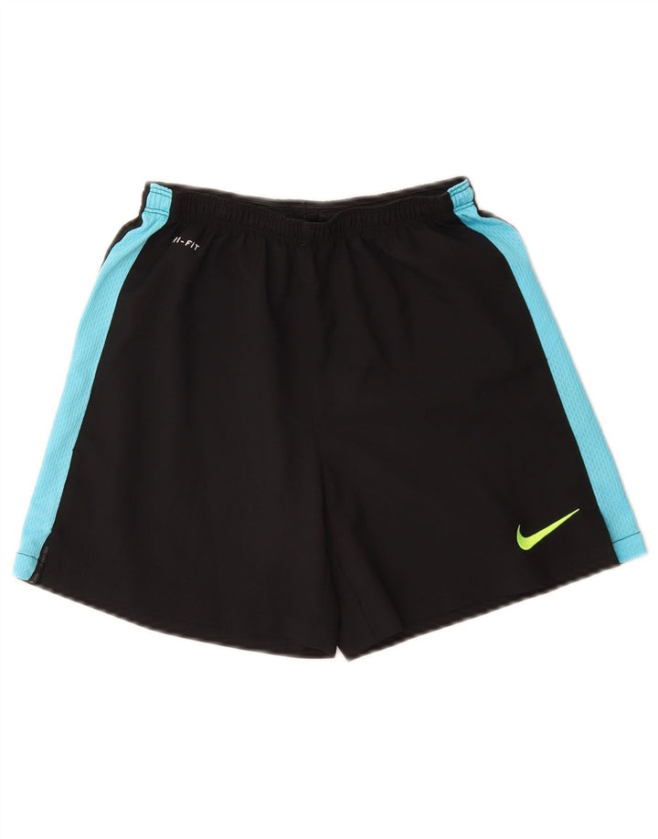 NIKE Boys Dri Fit Sport Shorts 8-9 Years Small Black Colourblock Polyester Vintage Nike and Second-Hand Nike from Messina Hembry 