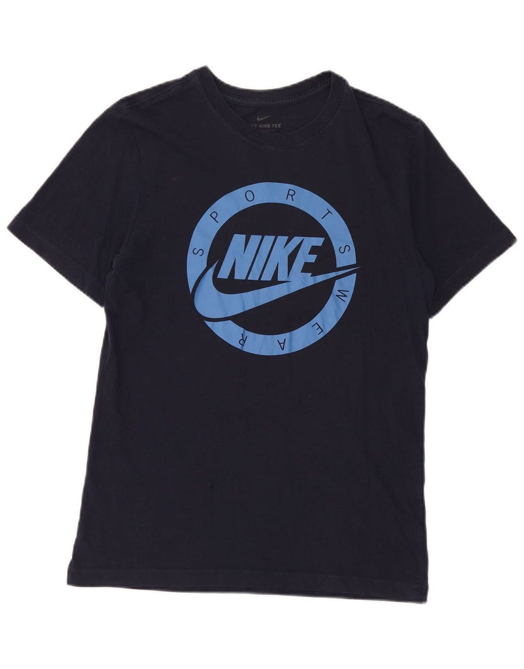 Мужская футболка с графическим рисунком Nike, маленький темно-синий хлопок