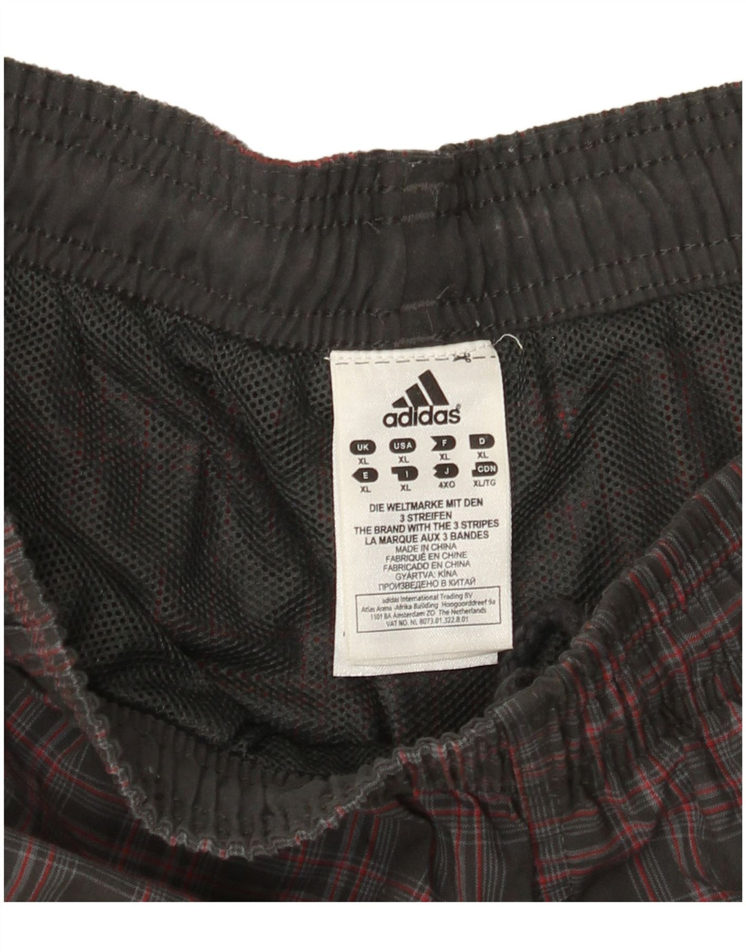 Мужские спортивные шорты Adidas XL серые в клетку из полиэстера