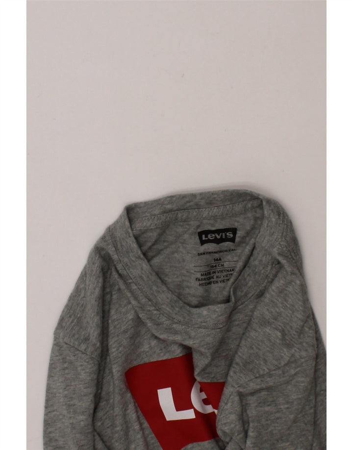 LEVI'S Boys Graphic T-Shirt Top 13-14 Years Grey Cotton Vintage Levi's and Second-Hand Levi's from Messina Hembry 