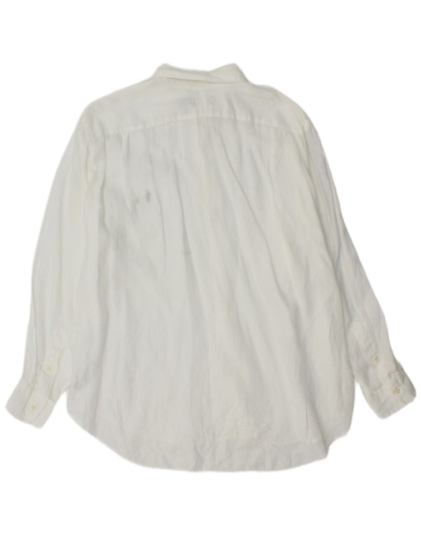 Мужская большая рубашка Polo Ralph Lauren XL, белая льняная