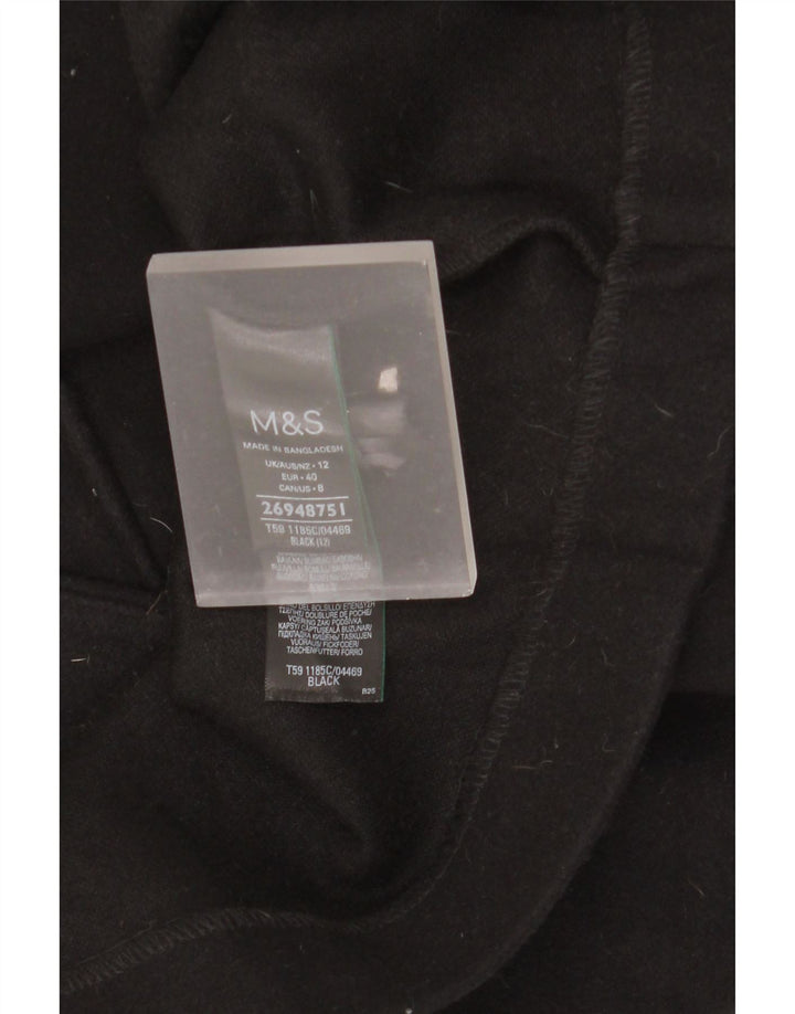 Женское пальто Marks & Spencer UK 12, средний черный полиэстер