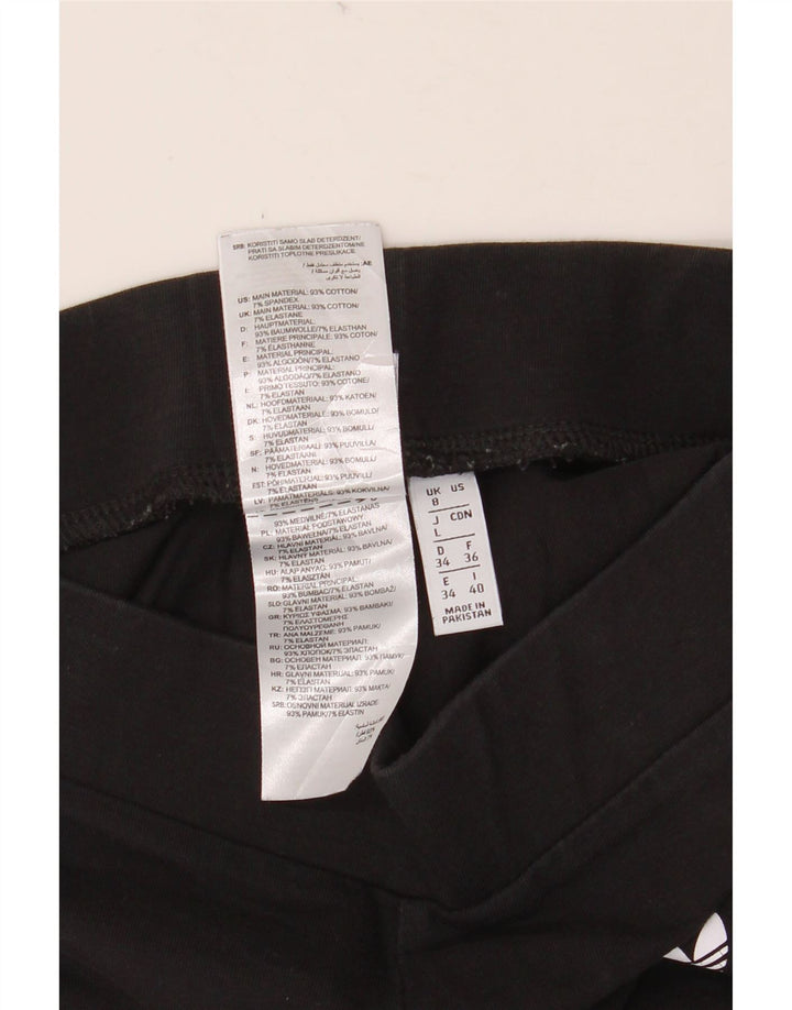 Женские леггинсы ADIDAS UK 8, маленькие, черные, хлопковые