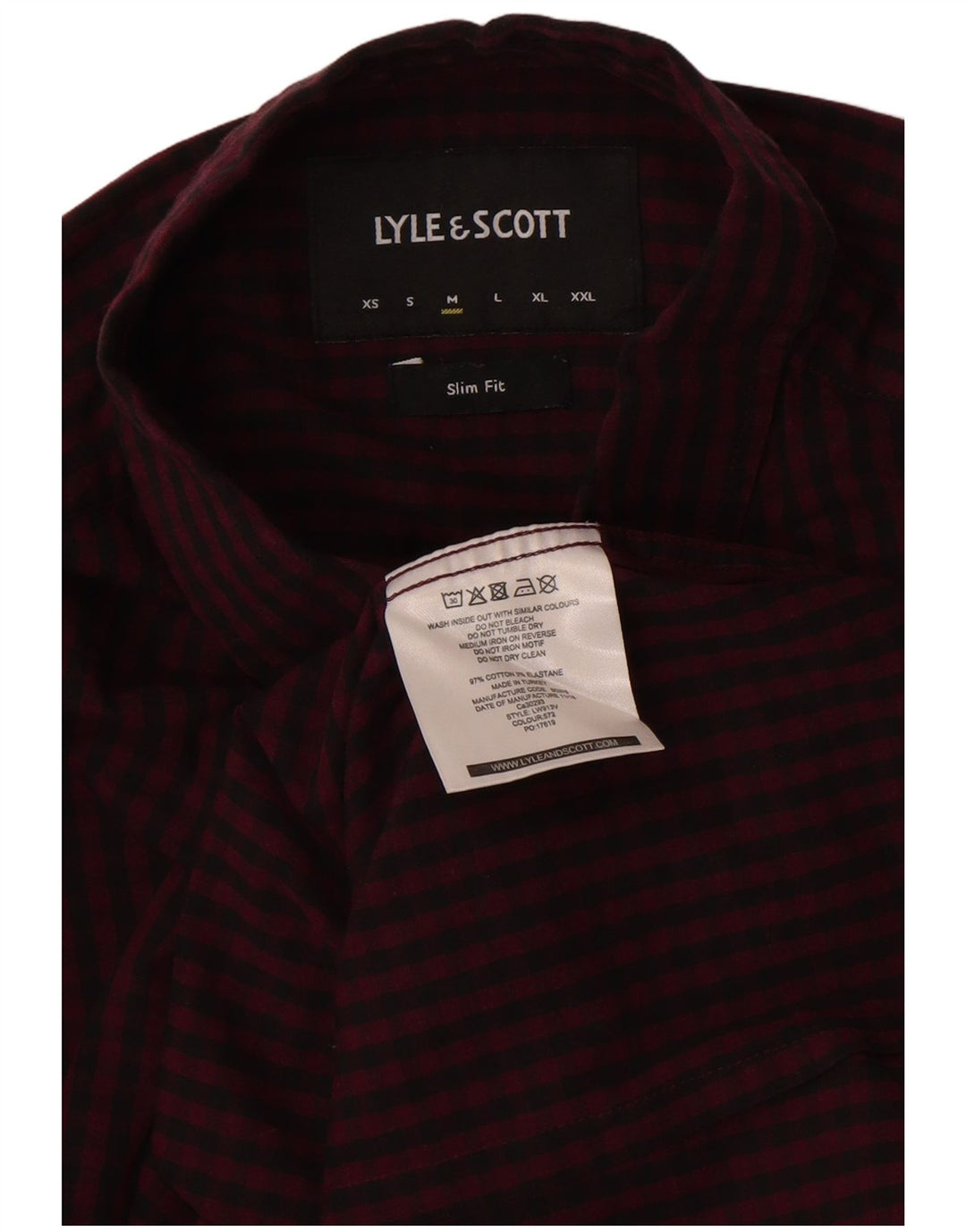 Мужская рубашка узкого кроя Lyle & Scott среднего цвета, бордовый, клетчатый хлопок