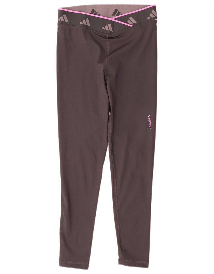 Женские леггинсы Adidas Aeroready с рисунком, Великобритания, 8/10, маленький серый полиэстер
