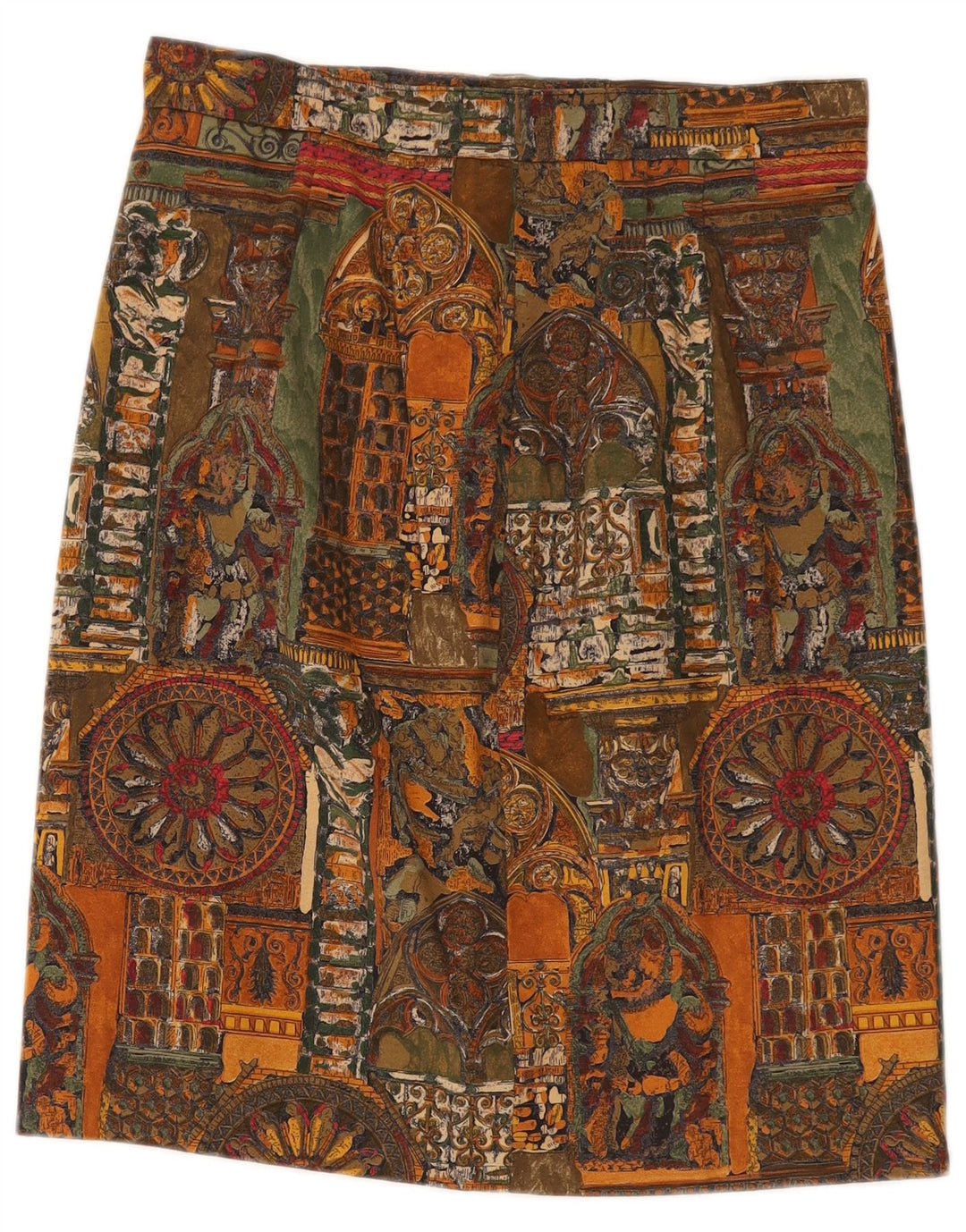 ВИНТАЖНАЯ женская прямая юбка с абстрактным узором W30, средний разноцветный