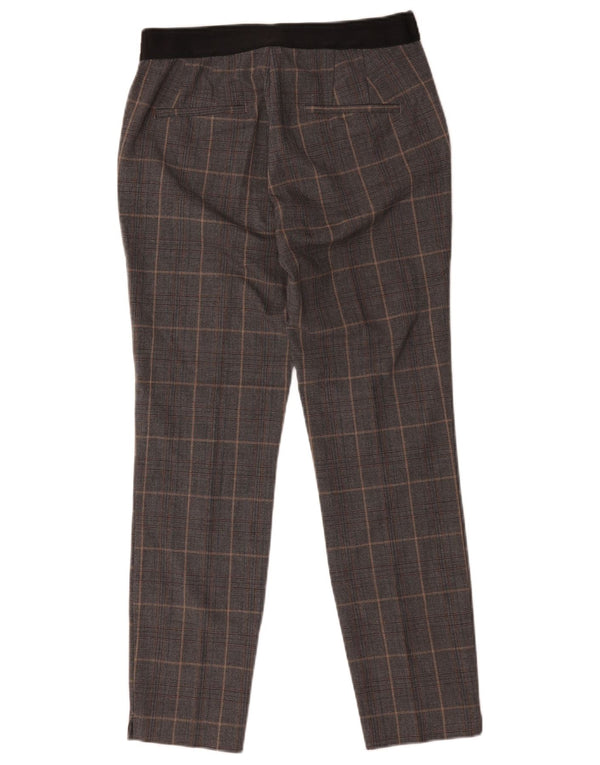 Женские узкие брюки чинос Zara Medium W28 L26, серые, полиэстер в клетку