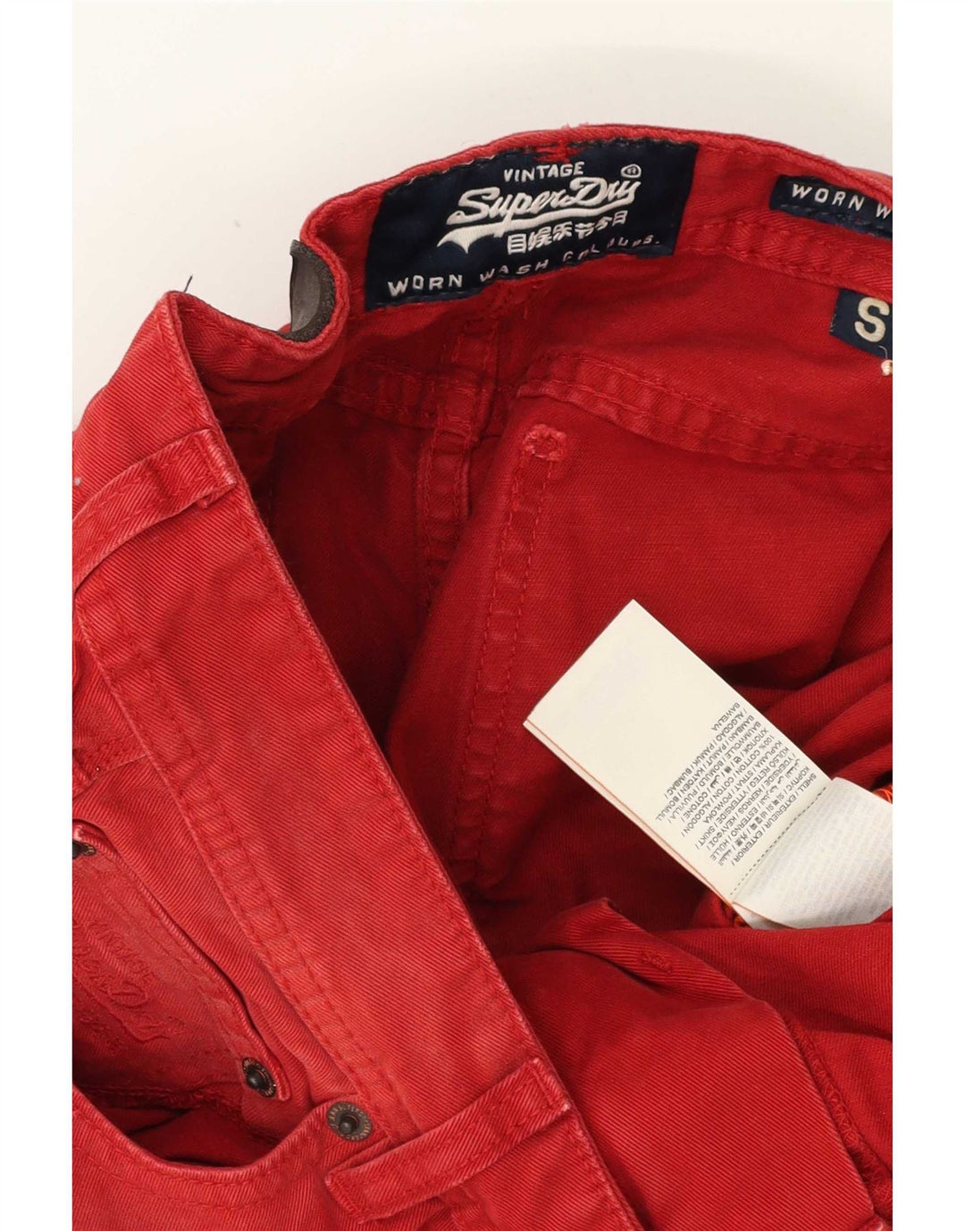 Мужские джинсовые шорты Superdry Small W29, красный хлопок