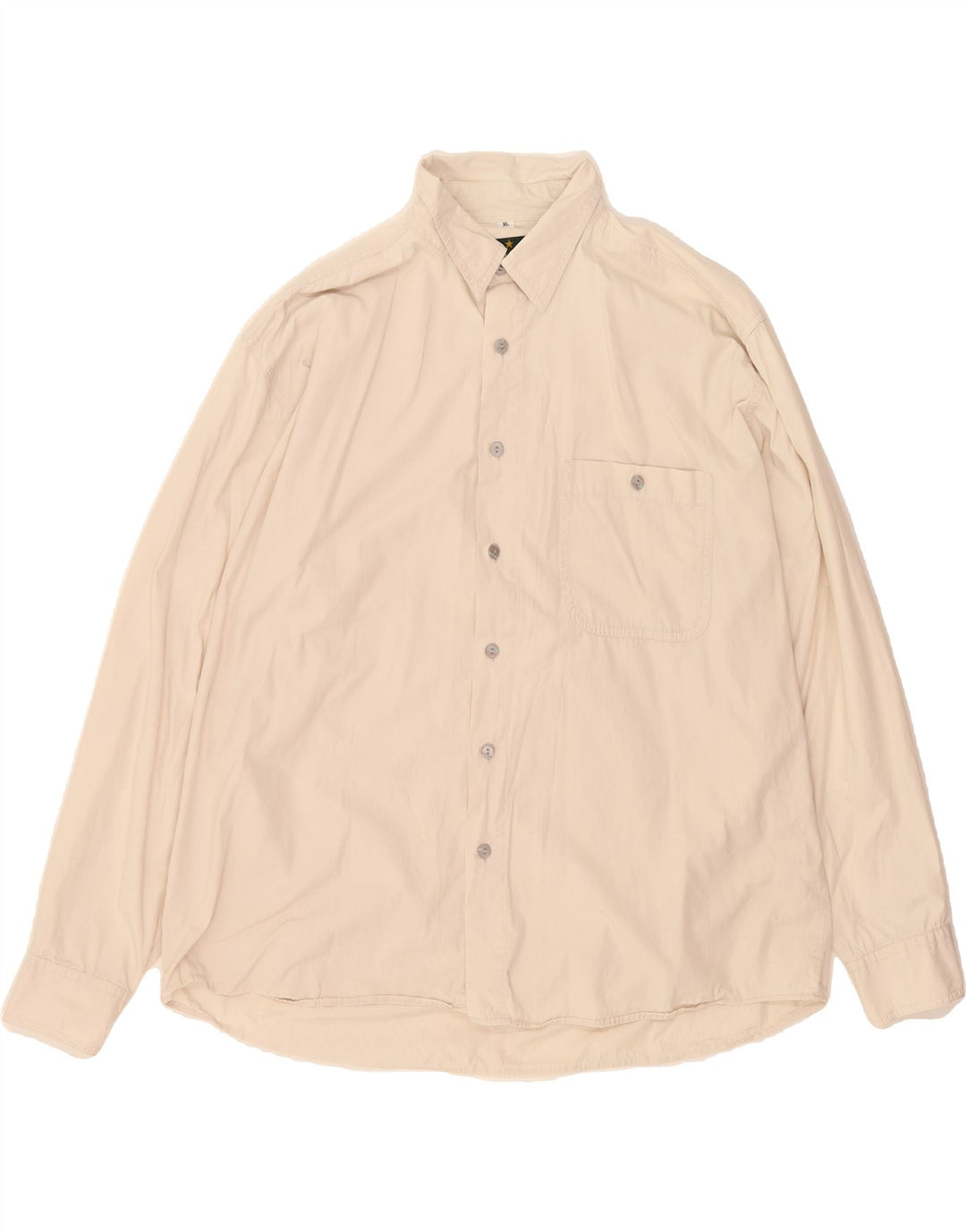 VINTAGE Mens Shirt XL Off White Cotton Vintage Vintage and Second-Hand Vintage from Messina Hembry 