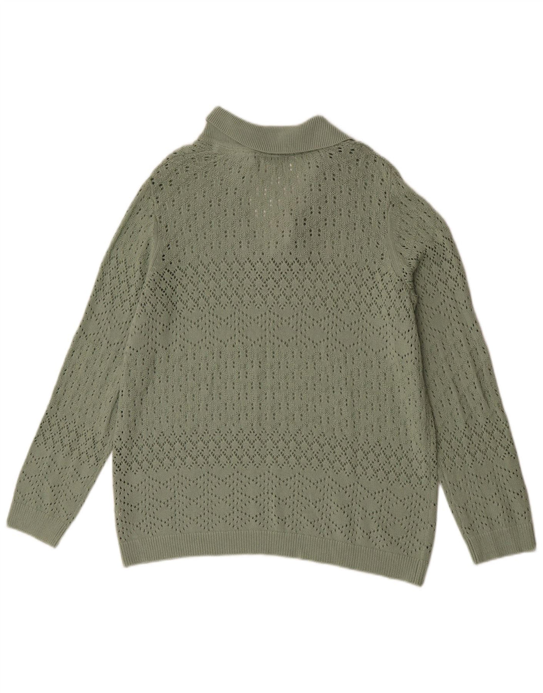 Женский свободный джемпер с воротником-поло Fat Face, Великобритания, 16, большой зеленый цвет