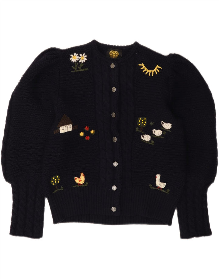 Женский кардиган с рисунком LANAMODEN UK 16, большой темно-синий, новая шерсть