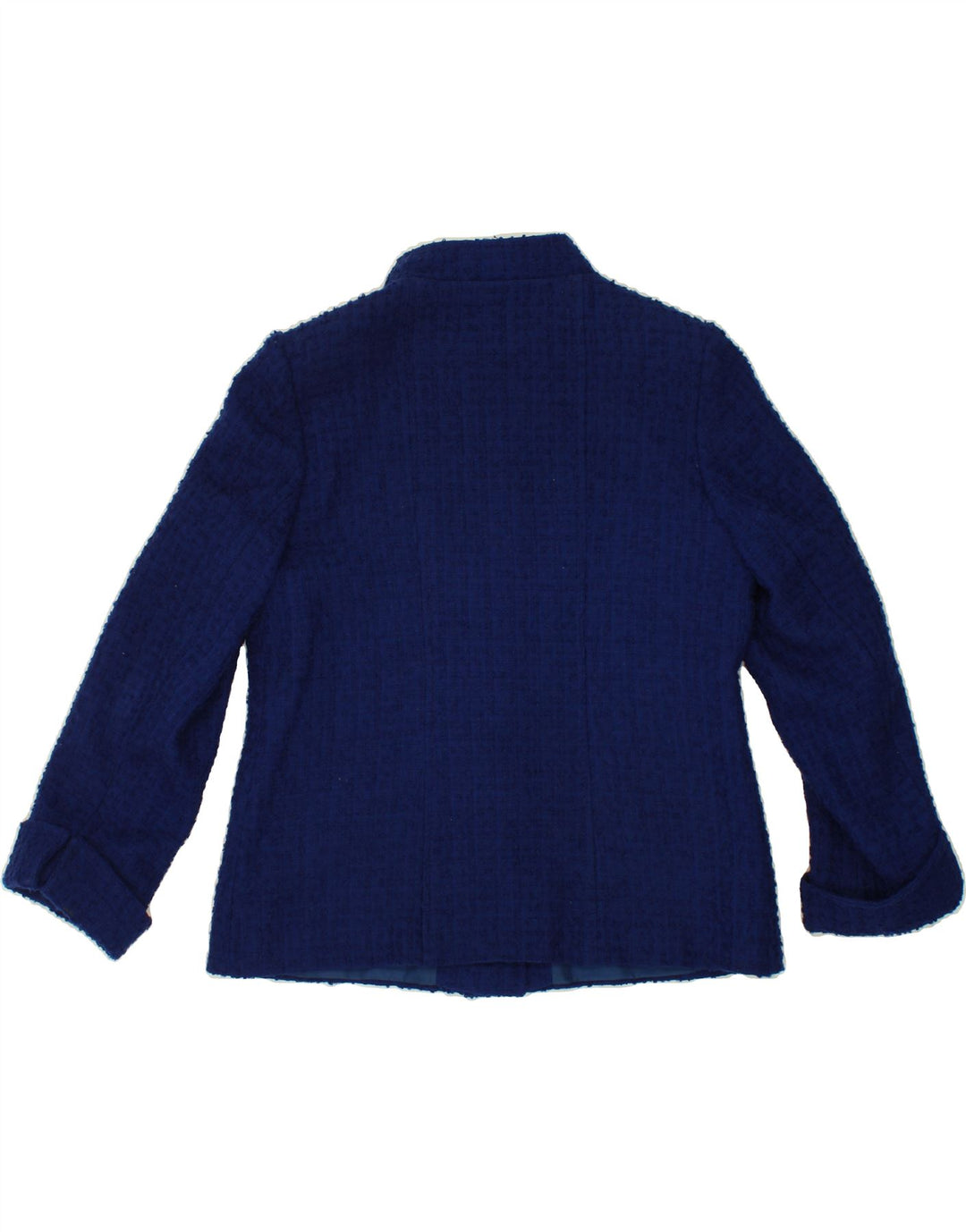 VINTAGE Womens 4 Button Blazer Jacket IT 46 Large Blue Wool Vintage Vintage and Second-Hand Vintage from Messina Hembry 