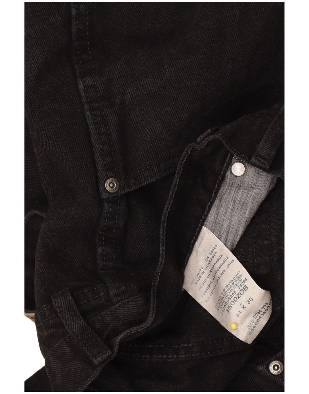Мужские прямые джинсы Wrangler W44 L30, черный хлопок