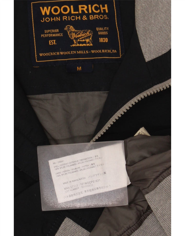 Мужская куртка-бомбер Woolrich UK 38, средний темно-синий, нейлон с цветными блоками