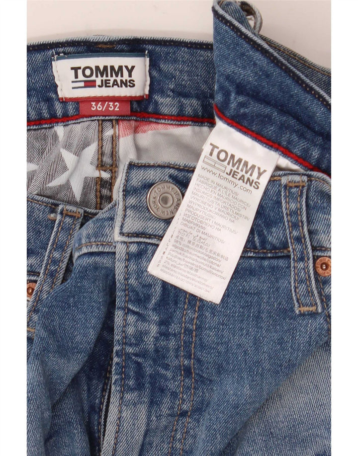 Мужские потертые узкие джинсы Tommy Hilfiger W36 L32, синий хлопок