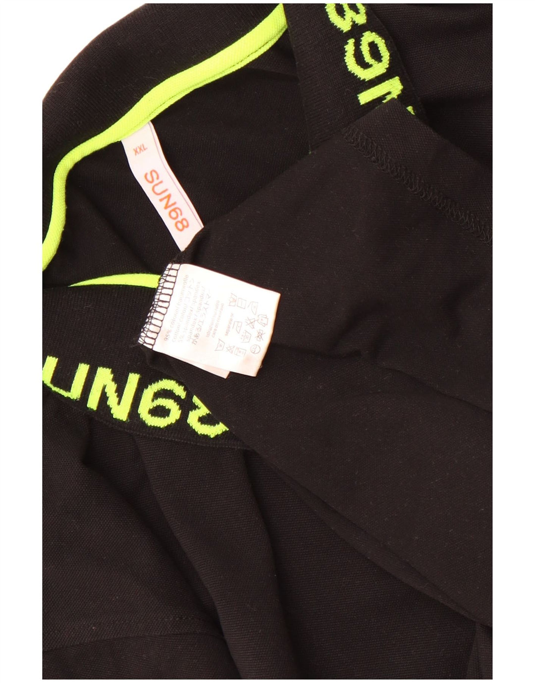 Мужская рубашка поло Sun68 с рисунком 2XL, черный хлопок