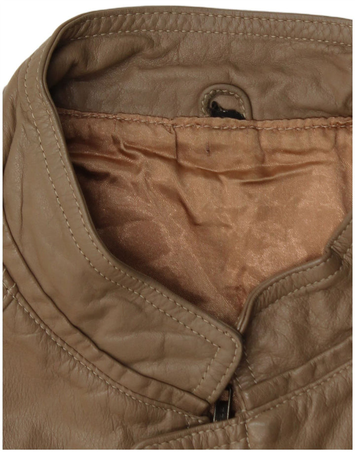 Мужской кожаный жилет VINTAGE UK 40, большой коричневый