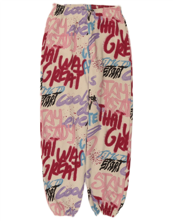 ZARA Спортивный костюм с графическим рисунком для девочек Брюки для бега на 13–14 лет, белый хлопок