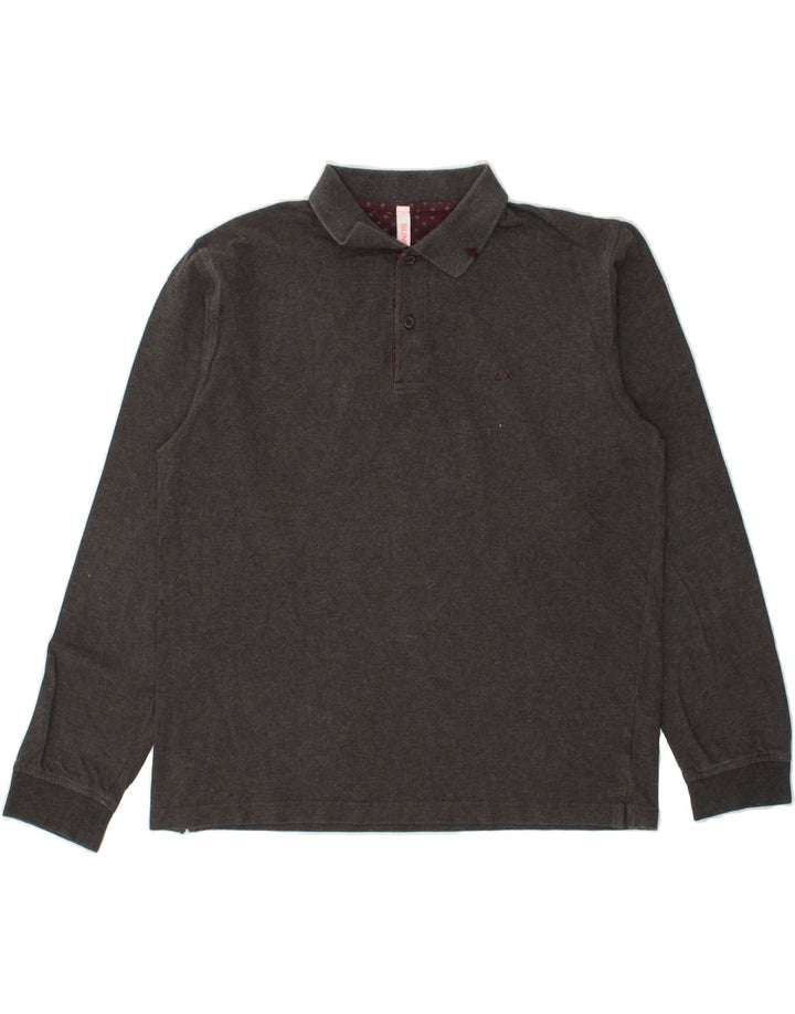 SUN68 Mens Long Sleeve Polo Shirt Large Grey Cotton Vintage Sun68 and Second-Hand Sun68 from Messina Hembry 