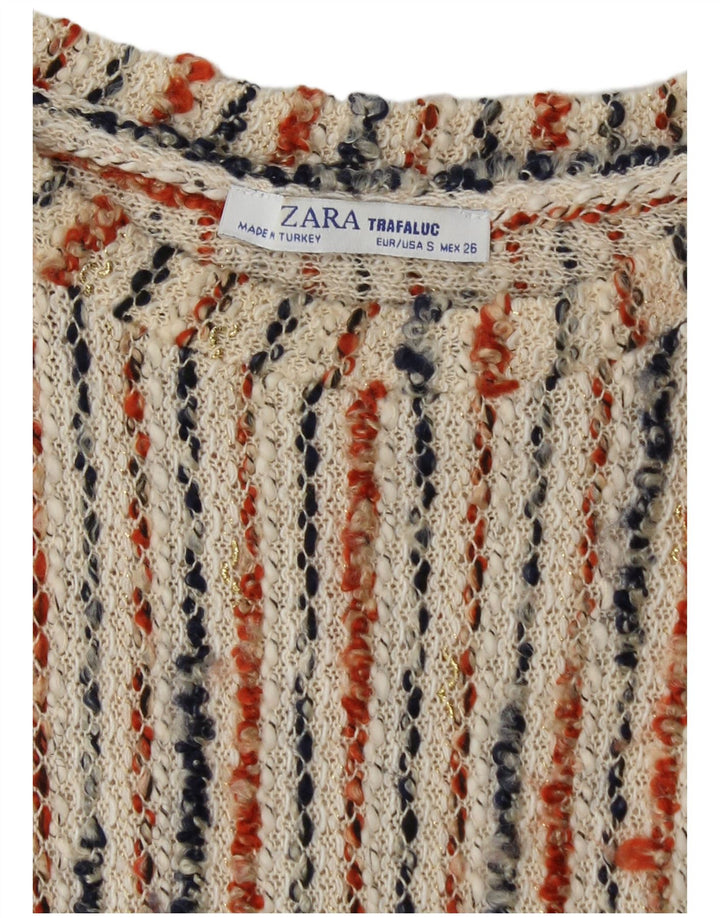 Женское платье-джемпер ZARA Trafaluc UK 8, маленькое белое в полоску