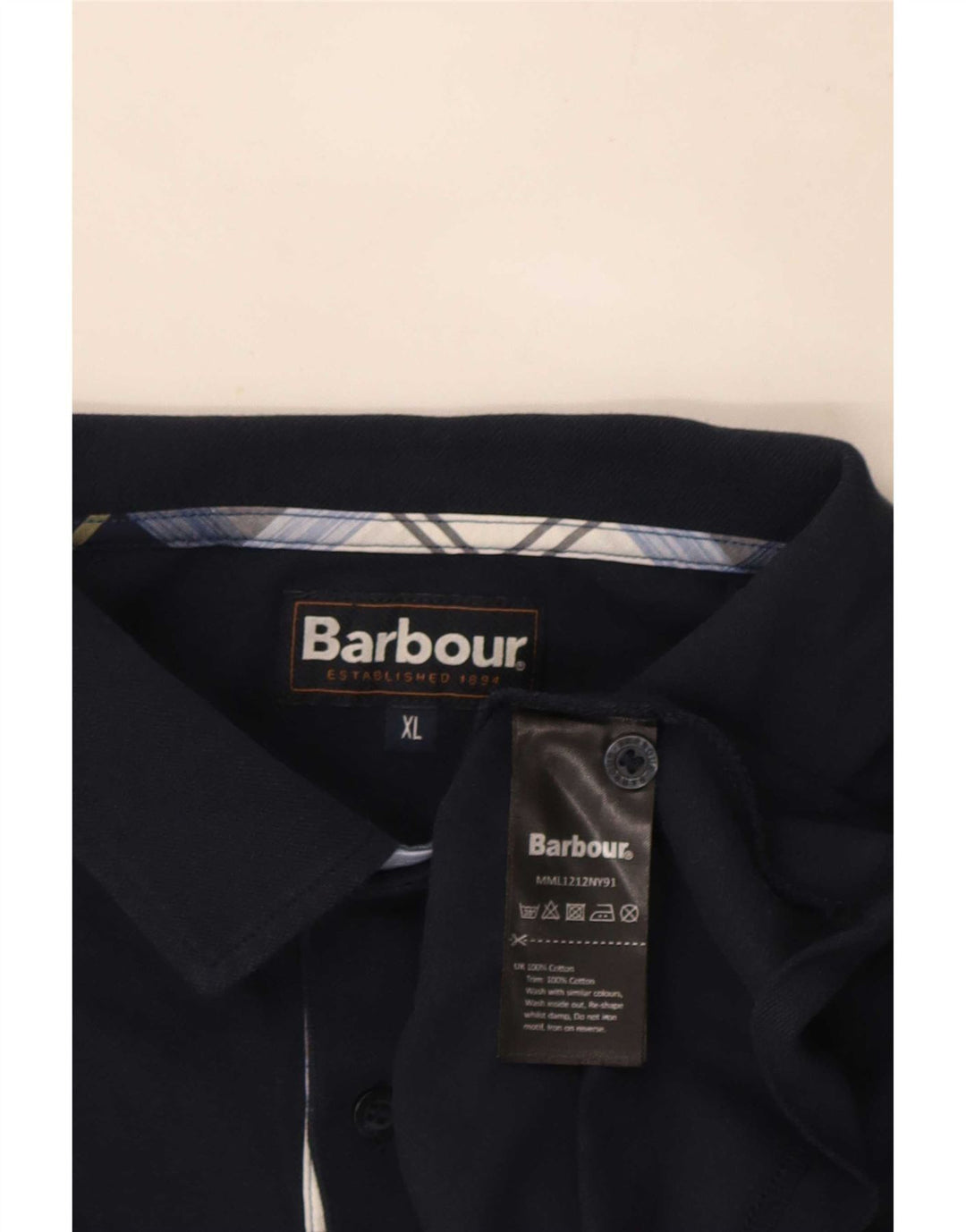 Мужская рубашка-поло Barbour XL, темно-синяя, хлопок