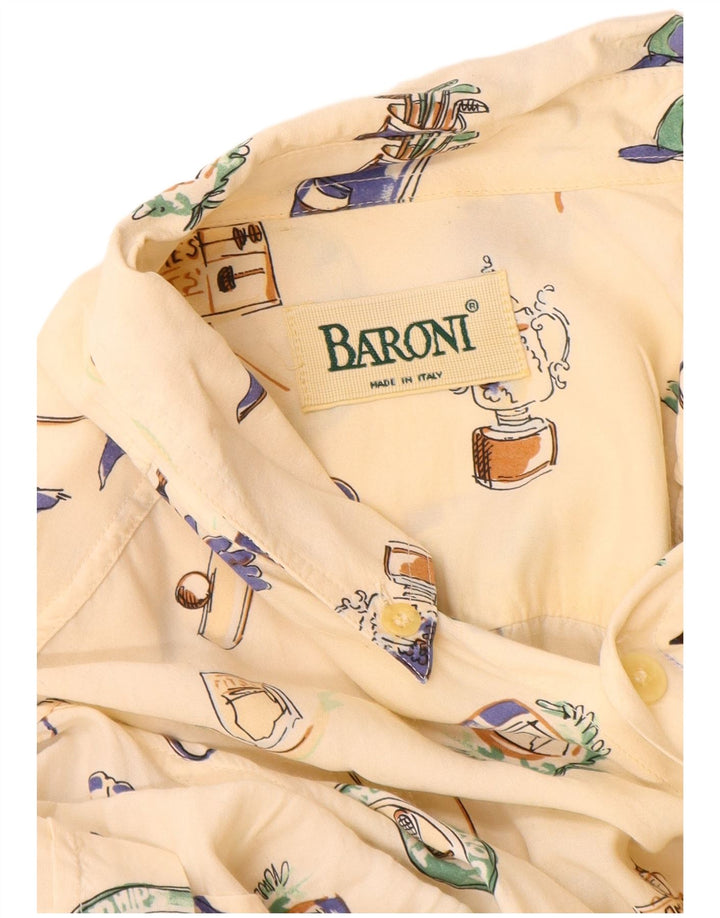 Мужская рубашка с коротким рукавом BARONI, белая, вискоза, большой размер