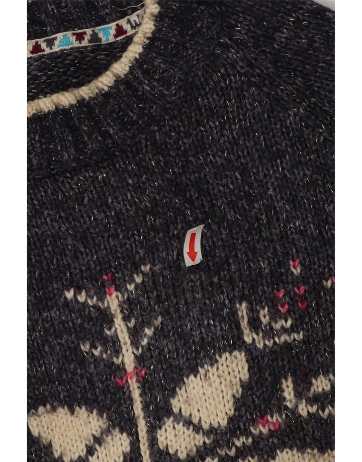 Женский джемпер с круглым вырезом Weird Fish, размер UK 10, маленький темно-синий Fair Isle