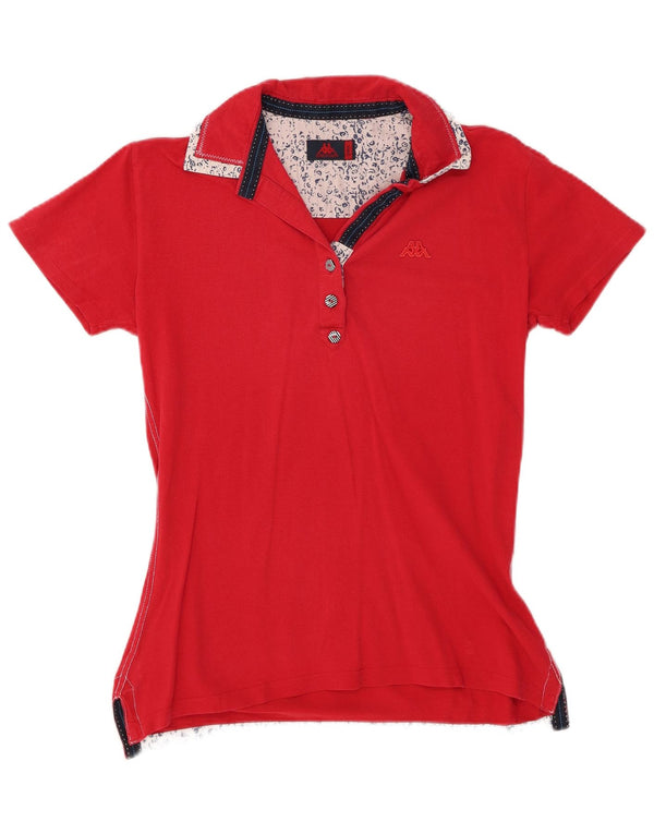 KAPPA Womens Polo Shirt UK 14 Large Red Cotton